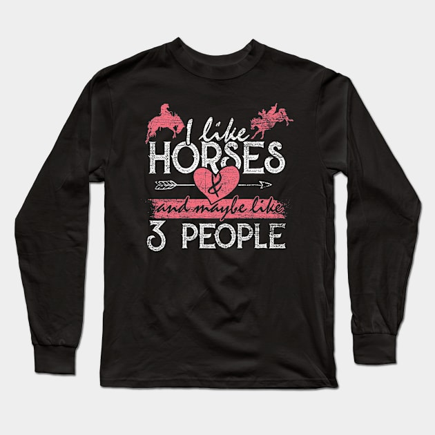 Horse Pet Animal Horseback Rider Retro Pony Long Sleeve T-Shirt by ShirtsShirtsndmoreShirts